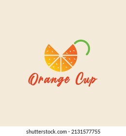 aplicación de iconos vectoriales con logotipo de naranja y taza