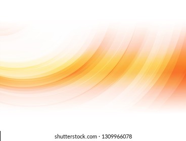 Orange curved abstract background. Vector illustration