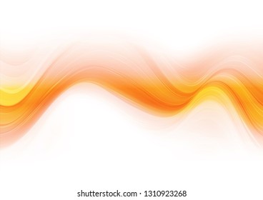 Orange curved abstract background. Vector illustration