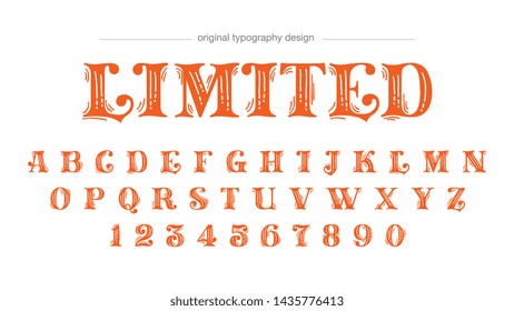 Orange Custom Vintage Artistic Font Typography
