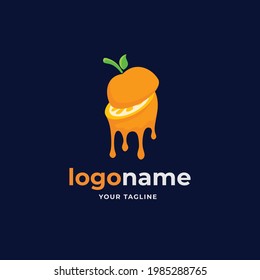 orange cut drink logo. abstract orange logo illustration. juice logo illustration