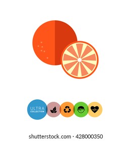 Orange and cut orange half