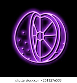 orange cut neon light sign vector. orange cut illustration