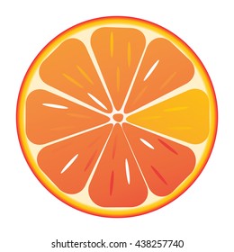 Orange in a cut on a white background