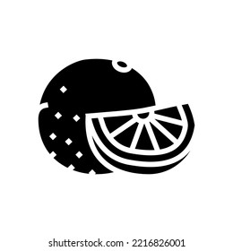 orange cut ripe harvest glyph icon vector. orange cut ripe harvest sign. isolated symbol illustration