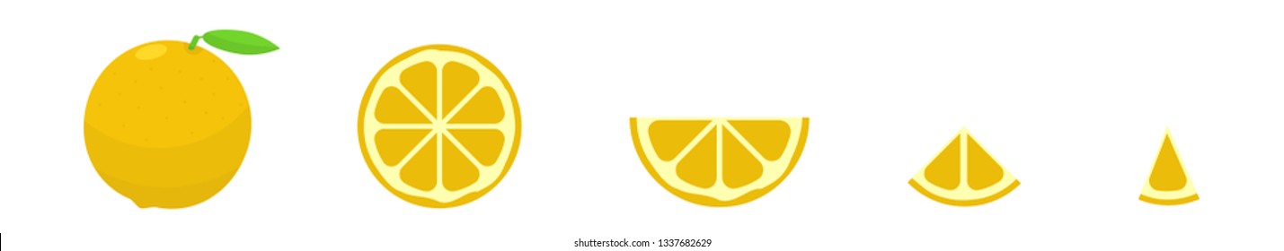 Orange. Cut orange with slices isolated over white background Vector illustration