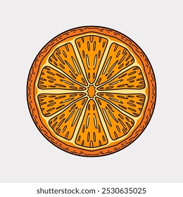 Orange cut vector handmade illustration artwork