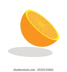 Corte de laranja com fundo branco