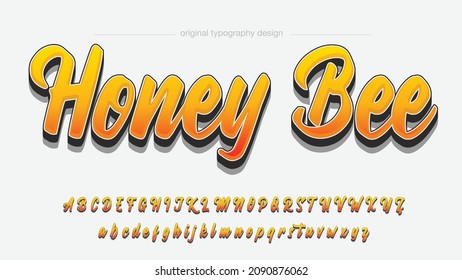 orange cute 3d graffiti kalligraphie künstlerische Schriftart Typografie