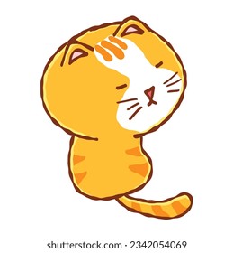 Orange cute cat cartoon. funny vector concept of character