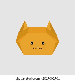 orange cute cat shaped polygon