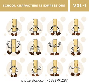 Orange Cute Playful Highlighter Character Set
