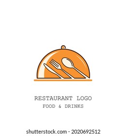 orange cutlery logo vector design