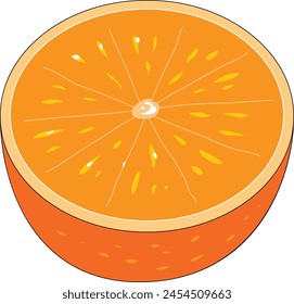 An orange cutted into half