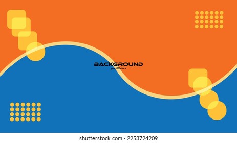 Orange And Cyan Abstract Background With Ellipse And Rectangle Shape