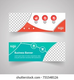 Orange Cyan triangle abstract corporate business banner template, horizontal advertising business banner layout template flat design set , clean abstract cover header background for website design,