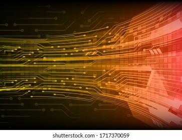 orange cyber circuit future technology concept background