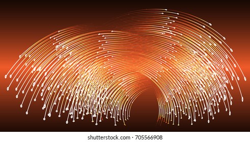 orange cyber high tech circuit board,rotate spiral