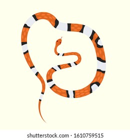 orange dangerous poisonous snake children's illustration