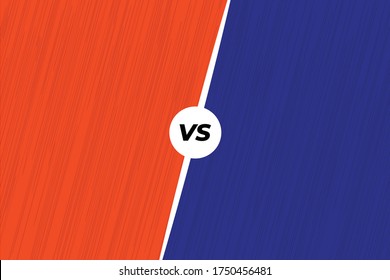 Orange and dark blue background. Versus blast halftone. Cartoon vs. Vector Illustration