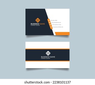 Orange and dark blue creative modern business card vector design
