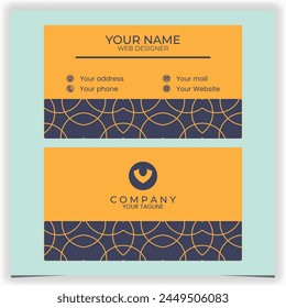 Orange and dark blue modern business card