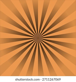 Orange and dark brown sunburst background with lines emanating from the center