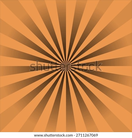 Orange and dark brown sunburst background with lines emanating from the center