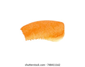 orange or dark cheddar or autumn maple  vector watercolor on white background  for text and design. 