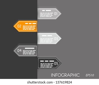 orange dark infographic with arrows. infographic concept.