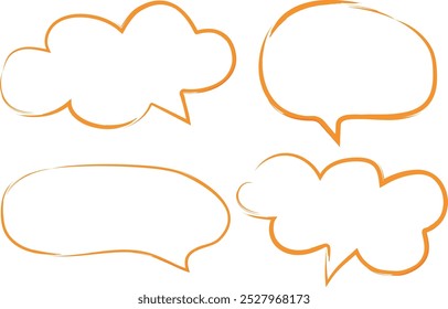 orange decorative dialogue clouds speech bubbles
