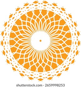 Elemento de diseño de Vector de mandala decorativo naranja