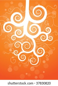 Orange decorative tree, vector illustration