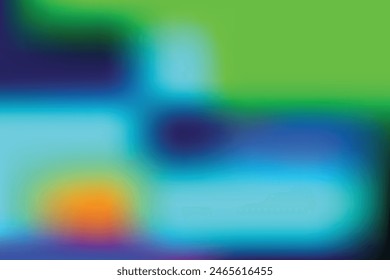 Orange, deep green and blue color combination gradient background design.Orange, deep green and blue  color blureed type of gradient background.