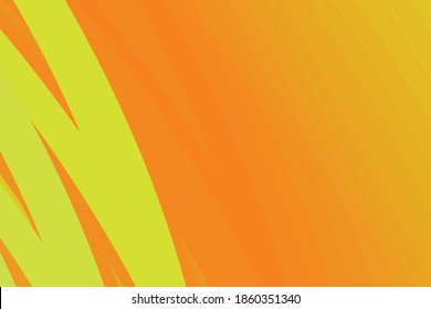 Naranja con sombra de color amarillo profundo en el fondo con mano libre
trazo de pincel en color verde loro que está en forma de zig-zag a la izquierda
lado de la imagen 