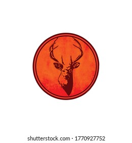 Orange deer hunter grunge sticker