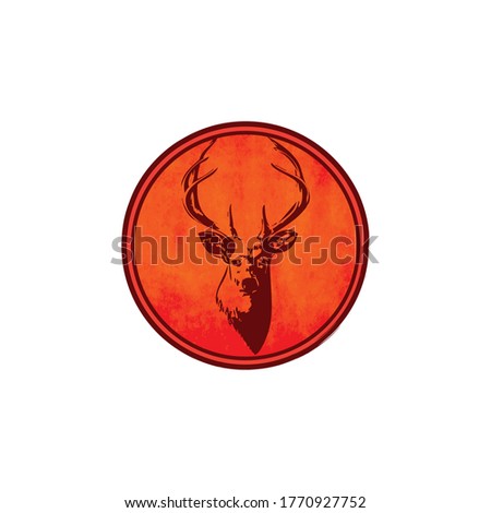 Orange deer hunter grunge sticker