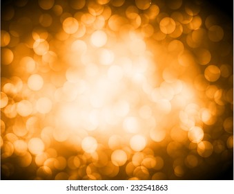 orange Defocused Light, Flickering Lights, Vector abstract festive background with bokeh defocused lights. 