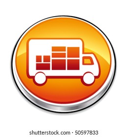Orange delivery 3d icon. Vector illustration.