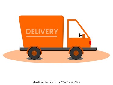 orange delivery icon vector car