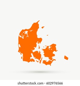 Orange Denmark Map Illustration