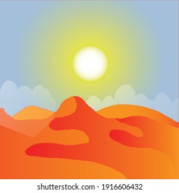orange desert in the hot sun 