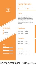 Orange Design CV Resume for Work