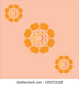 orange design on cream color background