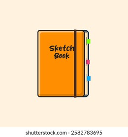 A Orange Design Sketchbook with Bookmark