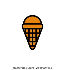 Orange dessert offers cone shaped snack isolated background