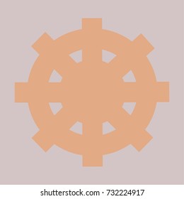 Orange Dharma Wheel Logo on Grey Background