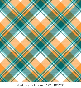 Orange diagonal fabric texture seamless pattern. Vector illustration.