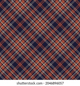 Orange Diagonal Plaid Tartan textured Seamless pattern design suitable for fashion textiles and graphics