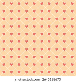 Orange Diamond Love Pattern. Perfect for art and crafts, digital paper, fabric printing, textile printing, packaging, scrapbooking, gift wrap, background and more.